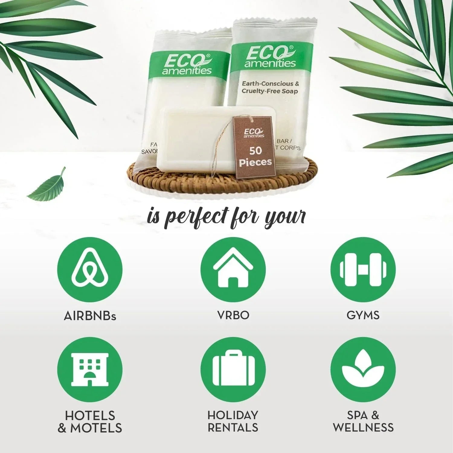 50 Pack 1 oz Travel Size Soap Bars, Individually Wrapped Hotel Toiletry